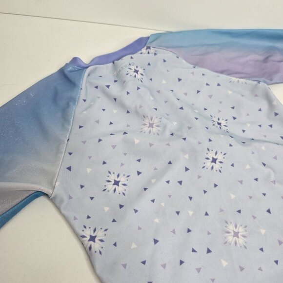 Disney Frozen 2 Piece Swim Rashguard and Bottom Set Ruffle - Picture 6 of 8